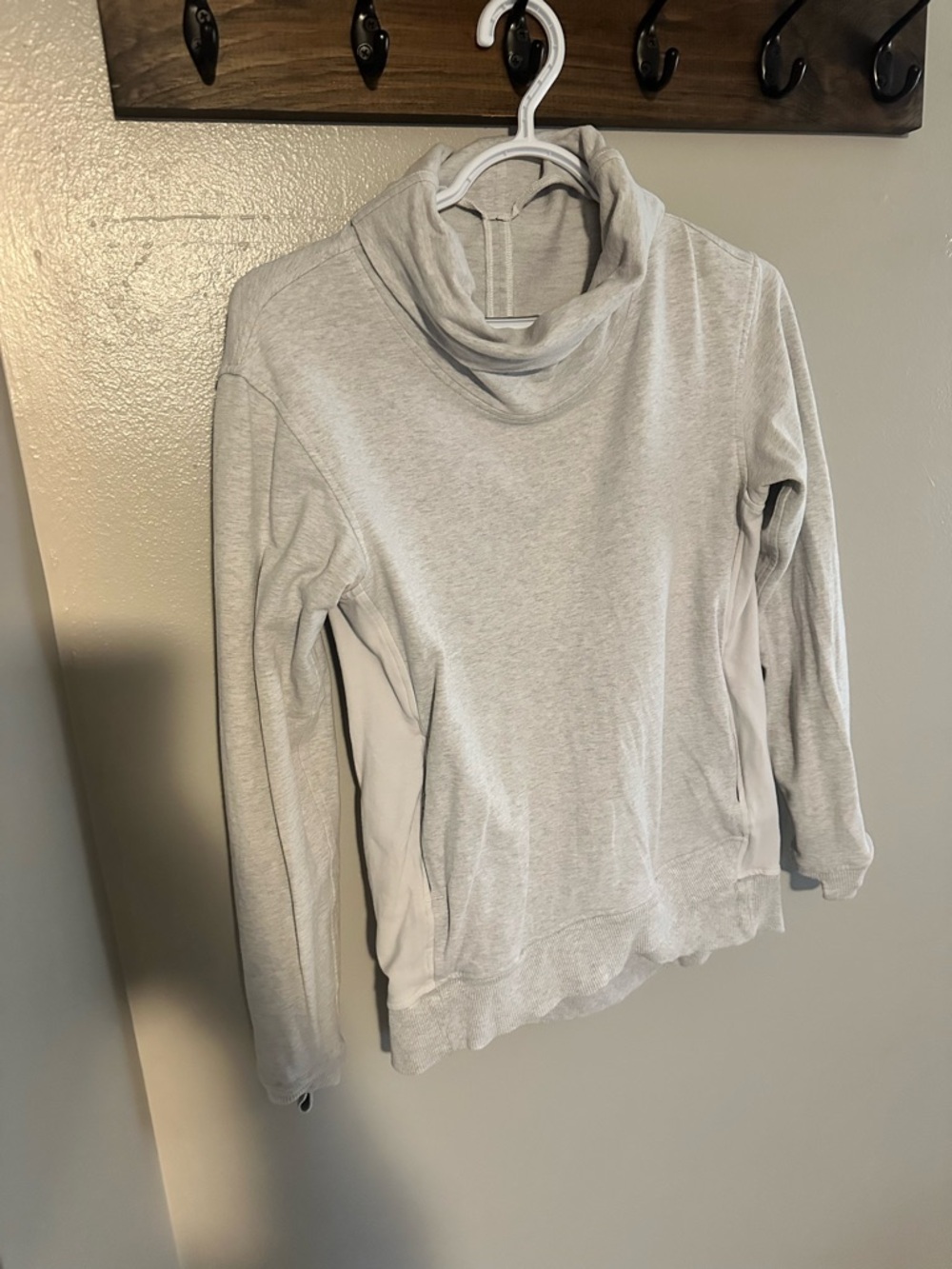 lululemon athletica Light Gray Cowl Neck Pullover